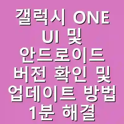 갤럭시 ONE UI 및 안드로이드 버전 확인 및 업데이트 방법 1분 해결 (갤럭시 업데이트 7.0 예시)