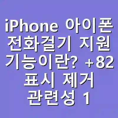 iPhone 아이폰 전화걸기 지원 기능이란? +82 표시 제거 관련성 1분 팩트체크
