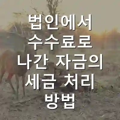 법인에서 수수료로 나간 자금의 세금 처리 방법