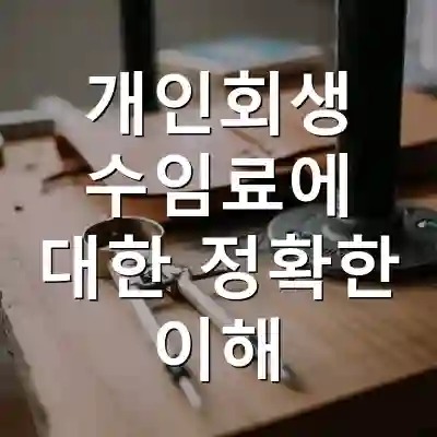 개인회생 수임료에 대한 정확한 이해