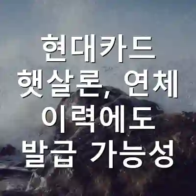 현대카드 햇살론, 연체 이력에도 발급 가능성
