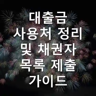 대출금 사용처 정리 및 채권자 목록 제출 가이드
