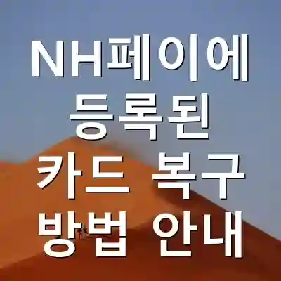 NH페이에 등록된 카드 복구 방법 안내