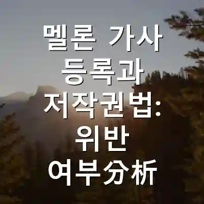 멜론 가사 등록과 저작권법: 위반 여부分析