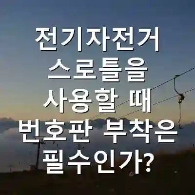 전기자전거 스로틀을 사용할 때 번호판 부착은 필수인가?