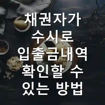 채권자가 수시로 입출금내역 확인할 수 있는 방법