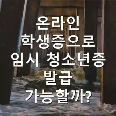 온라인 학생증으로 임시 청소년증 발급 가능할까?
