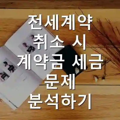 전세계약 취소 시 계약금 세금 문제 분석하기