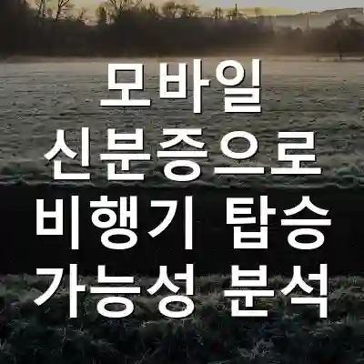 모바일 신분증으로 비행기 탑승 가능성 분석