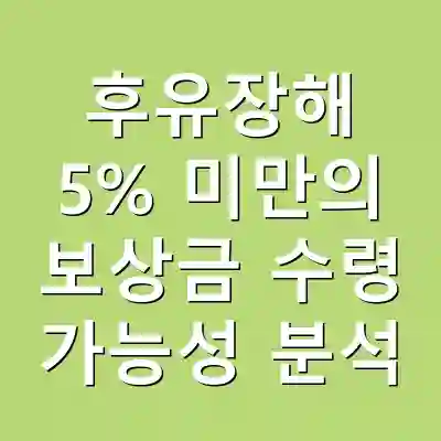후유장해 5% 미만의 보상금 수령 가능성 분석