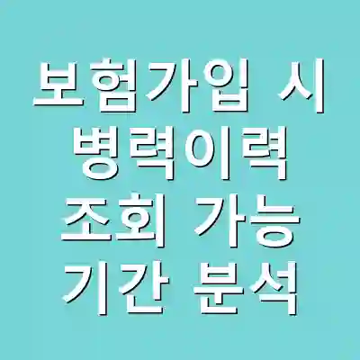 보험가입 시 병력이력 조회 가능 기간 분석