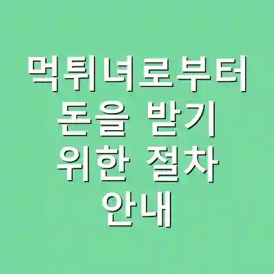 먹튀녀로부터 돈을 받기 위한 절차 안내