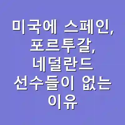 미국에 스페인, 포르투갈, 네덜란드 선수들이 없는 이유