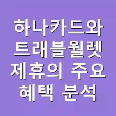 하나카드와 트래블월렛 제휴의 주요 혜택 분석