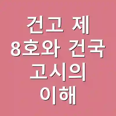 건고 제 8호와 건국 고시의 이해