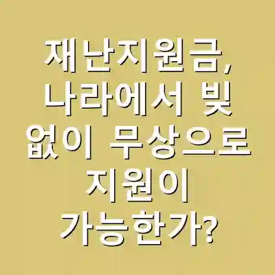 재난지원금, 나라에서 빚 없이 무상으로 지원이 가능한가?