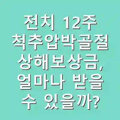 전치 12주 척추압박골절 상해보상금, 얼마나 받을 수 있을까?