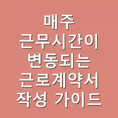 매주 근무시간이 변동되는 근로계약서 작성 가이드