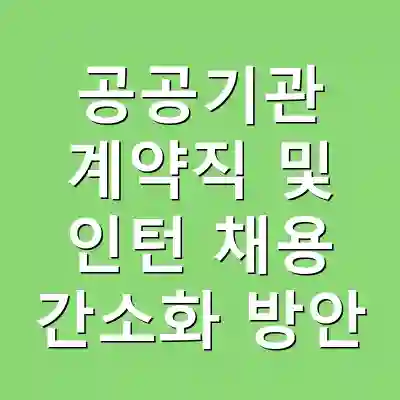 공공기관 계약직 및 인턴 채용 간소화 방안