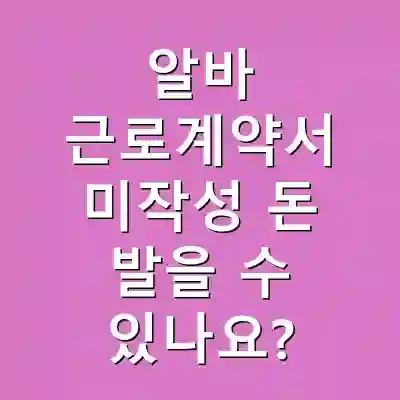 알바 근로계약서 미작성 돈 발을 수 있나요?