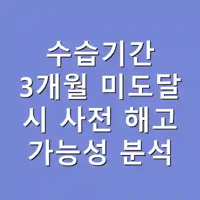 수습기간 3개월 미도달 시 사전 해고 가능성 분석