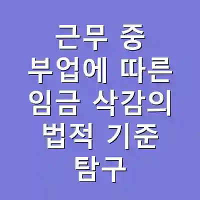 근무 중 부업에 따른 임금 삭감의 법적 기준 탐구
