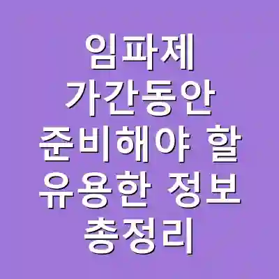 임파제 가간동안 준비해야 할 유용한 정보 총정리