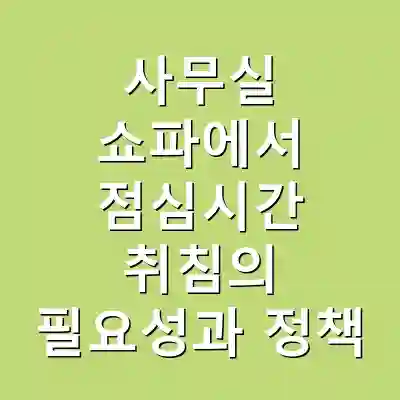 사무실 쇼파에서 점심시간 취침의 필요성과 정책
